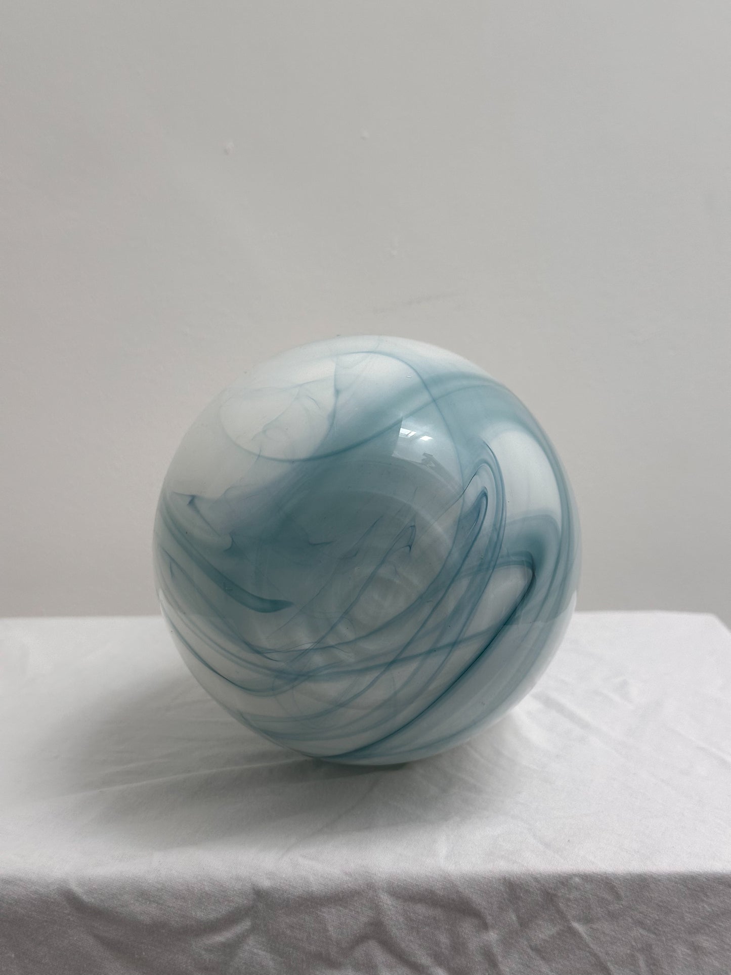 Authentic Murano Glass Vase – Blue and White Swirl